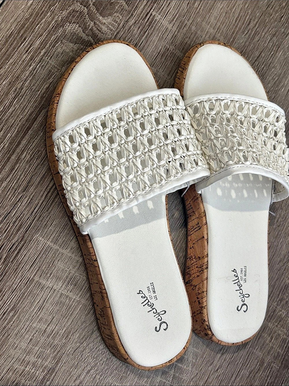 Seychelles Applause Sandal Woven Slides White & Brown